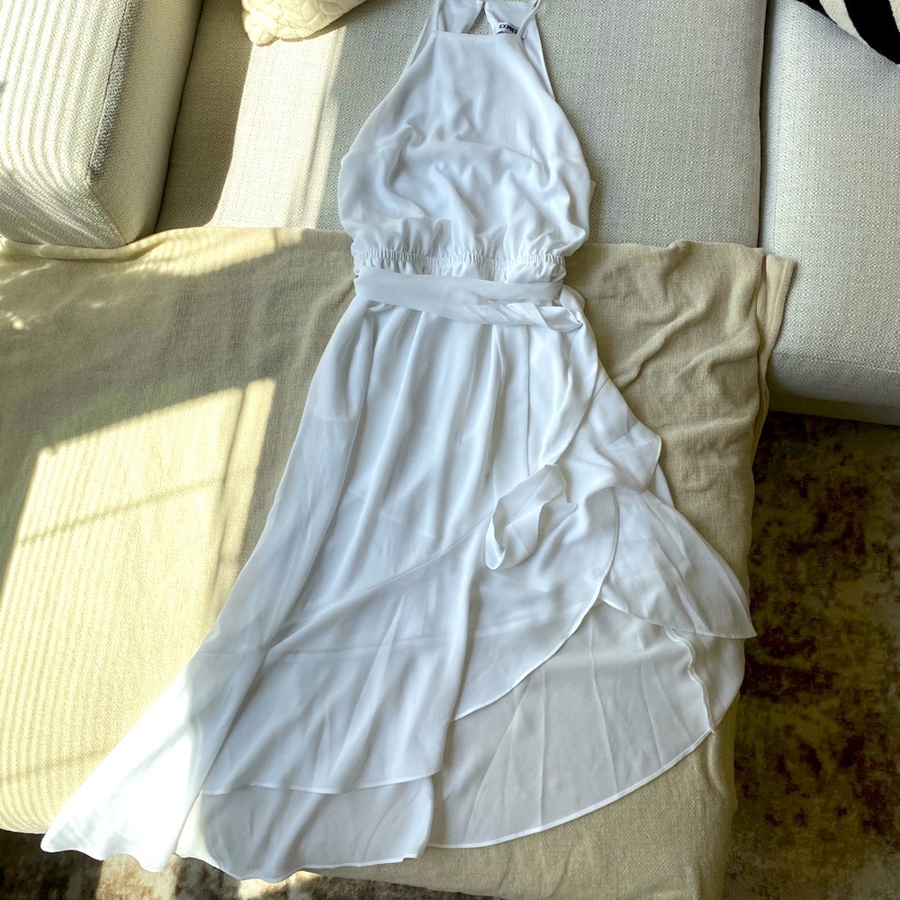 Midi White Flowy Dress